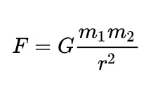 فرمول نیروی گرانش جاذبه
